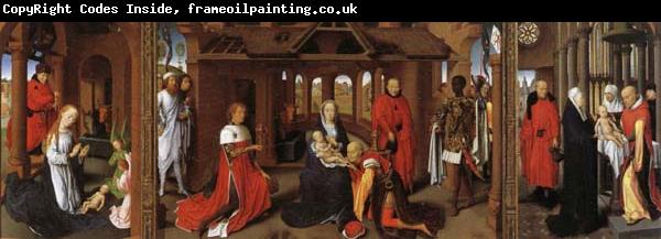 Hans Memling The Nativity,The Adoration of the Magi,The Presentation in the Temple